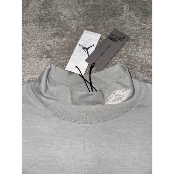 Dior Air Jordan Grey Logo Mock Neck Turtleneck Cotton Shirt Sweater M Medium - Picture 3 of 12